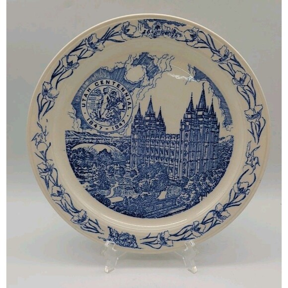 Vintage Utah Centennial Commemorative Plate 1847-1947 - by T.R. & N.W. Kingston - Picture 1 of 8